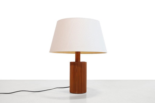 Vintage Pine ribbed table lamp from the 1950s