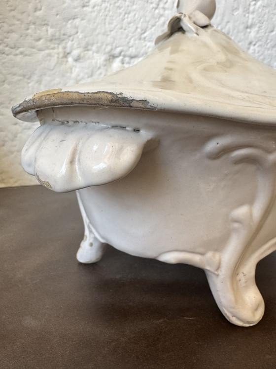 Image 1 of 18th century Moustiers earthenware vegetable dish
