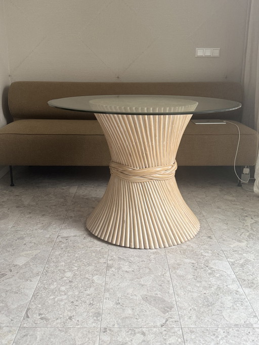 Sheaf of wheat dining table dia 105cm Vivai del Sud Crespi