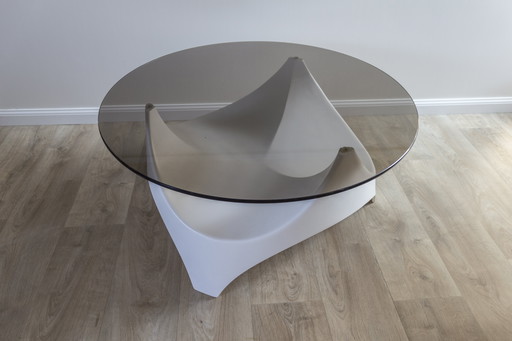 Table basse Space Age - Opal Möbel - 1960s - polyester & verre fumé