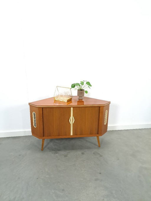 Mid-century revolving bar cabinet, drinks cabinet