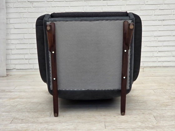 Image 1 of 1970er Jahre, dänisches Design von Illum Wikkelsø, neu bezogener Sessel, Leder.