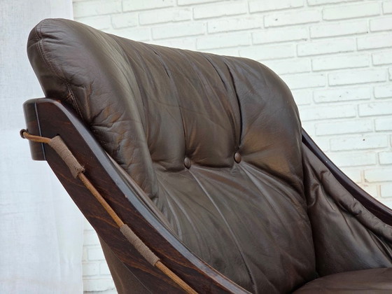 Image 1 of 1970s, Swedish design by Åke Fribytter, armchair, furniture leather.