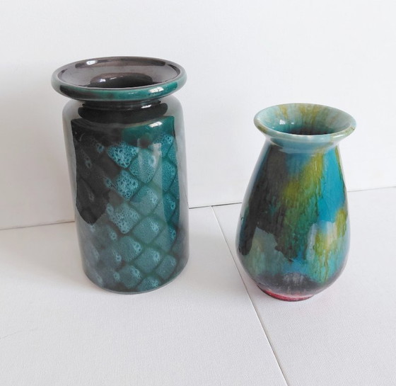Vasen DDR Strehla 1202 & Jasba 115/15, 2er-Set, 1970er Jahre – Jasba en Strehla, Ceramic (photo 2 of 14)