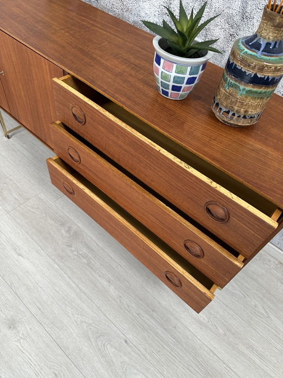 Midcentury teak sideboard chest of drawers brass Fristho, 50s 60s – Wood (photo 10 of 15)