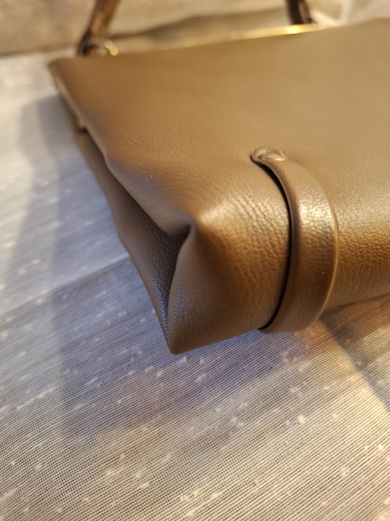 Sac à main vintage Goldpfeil années 50-60 en cuir marron, comme neuf, modèle Kelly. – Sacs a main, Leather (photo 6 of 11)