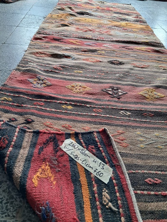 Image 1 of Kilim turco tessuto a mano 260x86 cm