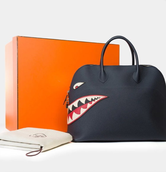 Image 1 of Sac HERMES Bolide en Cuir Bleu Marine - 101971 