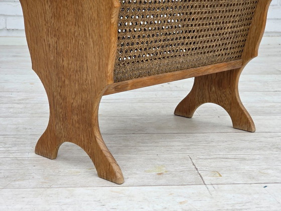 Image 1 of Anni '70, portagiornali danese, legno massiccio di quercia, rete per mobili.