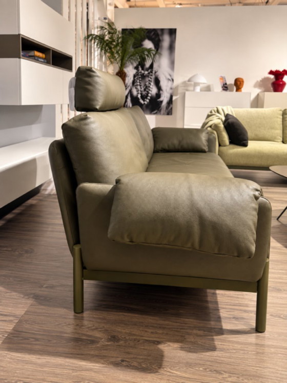 Leolux ENNA Divano 3 posti in pelle Senso advocado con poggiatesta 2x100posti – Divani, Leather, Metal (photo 4 of 5)