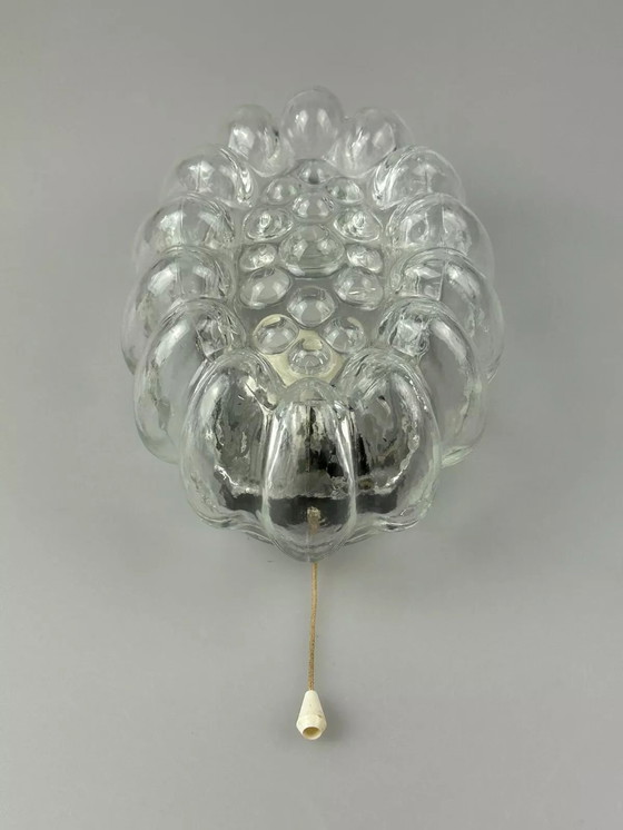 Image 1 of 60s 70s wall lamp made of glass & metal Bubble Wall Sconce Space Age Design