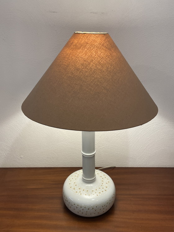 Image 1 of Tafellamp / Schemerlamp, Royal Copenhagen, Aardewerk In Faux Bamboe Stijl, 1960'S Denemarken