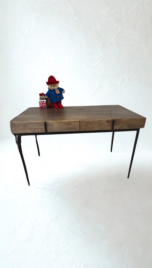 Scrivania in legno di mango e ferro – Made, bureau, Iron