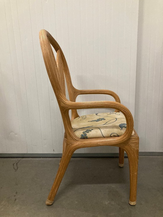 Image 1 of 4 Vivai del Sud eetkamerstoelen van riet, bamboe en palmbladeren