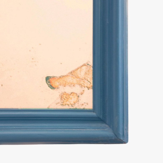 Image 1 of Vintage spiegel in blauw houten frame, Spanje, jaren 1950