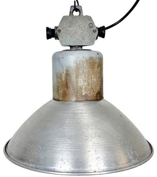 Industrial Aluminium Pendant Lamp from Polam Wilkasy, 1960s