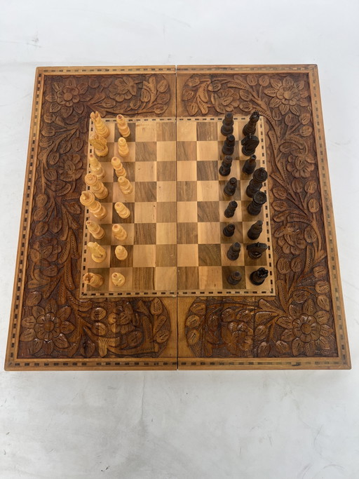 Antique Handmade Chessboard