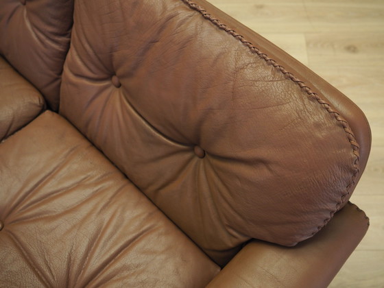 Image 1 of Canapé en cuir marron, Design danois, années 1960, Manufacture : AS Vejen Polstermøbelfabrik