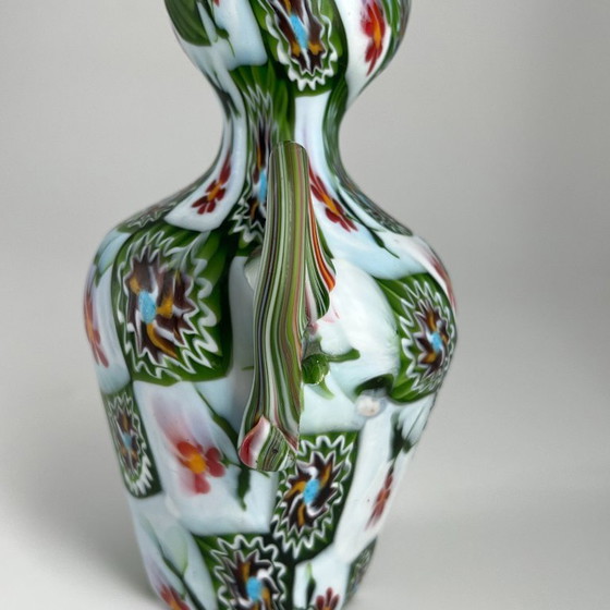 Image 1 of Vintage Murano Millefiori glass amphora – attr. Fratelli Toso