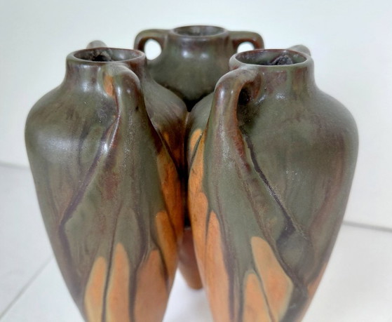 Denbac Art Nouveau, Art Déco Triptych Vase (1920er/30er Jahre) – Vasen, Ceramic (photo 3 of 12)