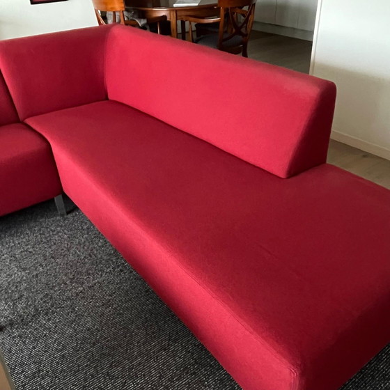 Gelderland Corner sofa 6511 in good condition, Metal, Textile, Red (photo 4 of 7)