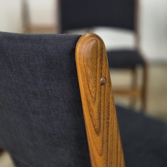 Image 1 of 4x Erik Buch vintage jaren 60 Deense stoel gerestaureerd teak