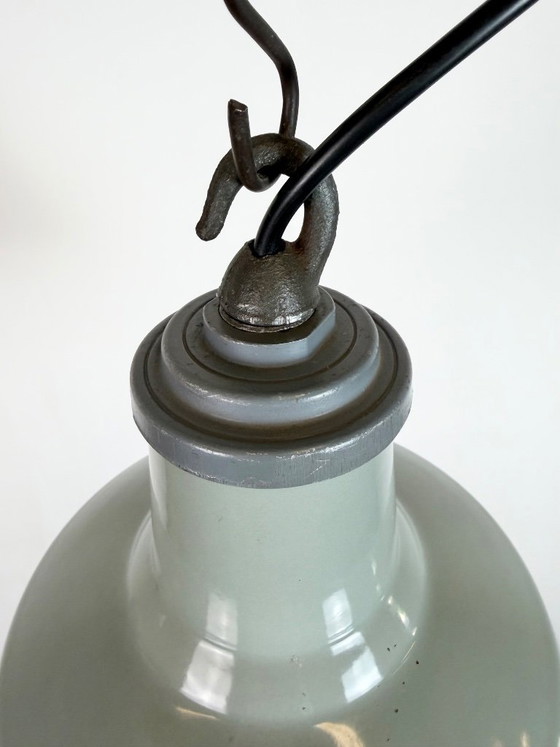 Image 1 of Industriële grijze geëmailleerde hanglamp van Thorlux uit de jaren 60.