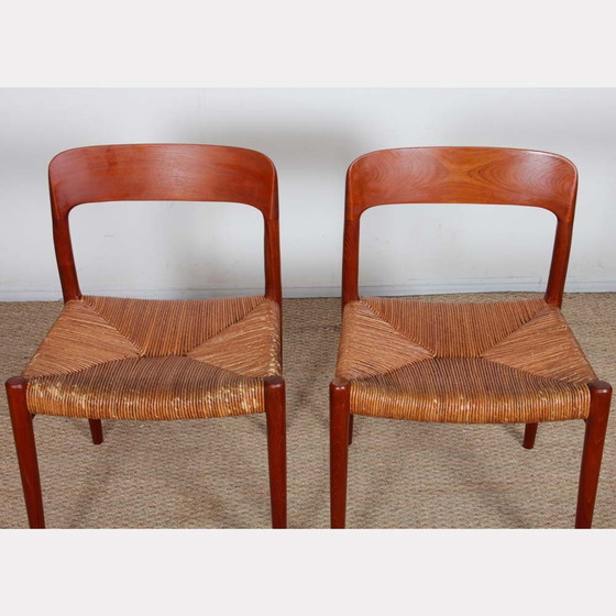 Image 1 of Suite of 4 teak chairs by Niels Otto Moller, model 75, 1960