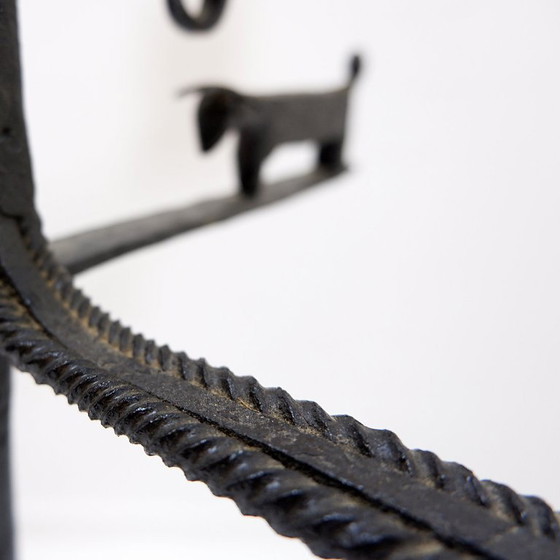 Image 1 of Wrought iron candlestick in the "Atelier de Marolles" style - France, 20th century