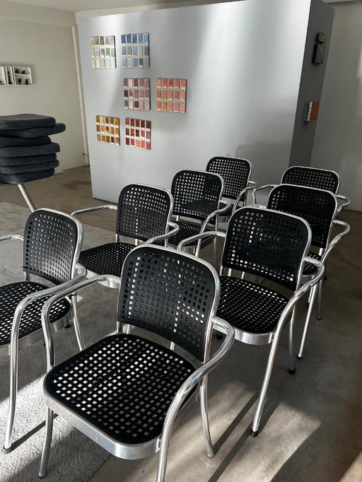 8 x Der Padova Silver Stuhl von Vico Magistretti 