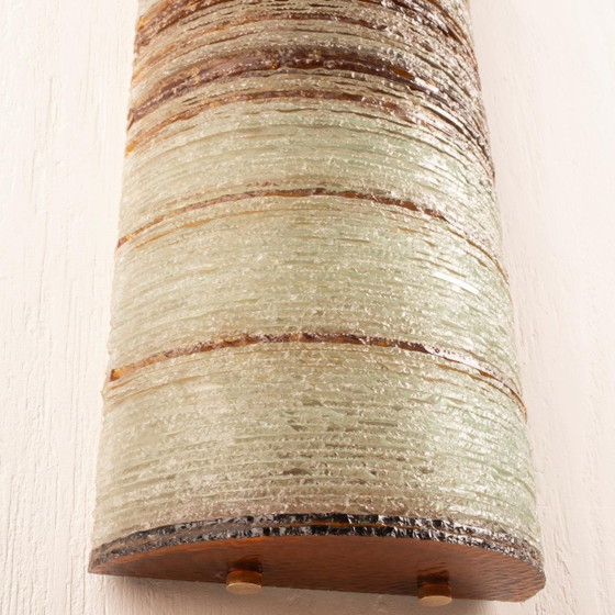 Applique da parete vintage in vetro di Murano con decorazione a strisce ambrate, Italia – Metal, Murano Glass (photo 7 of 14)