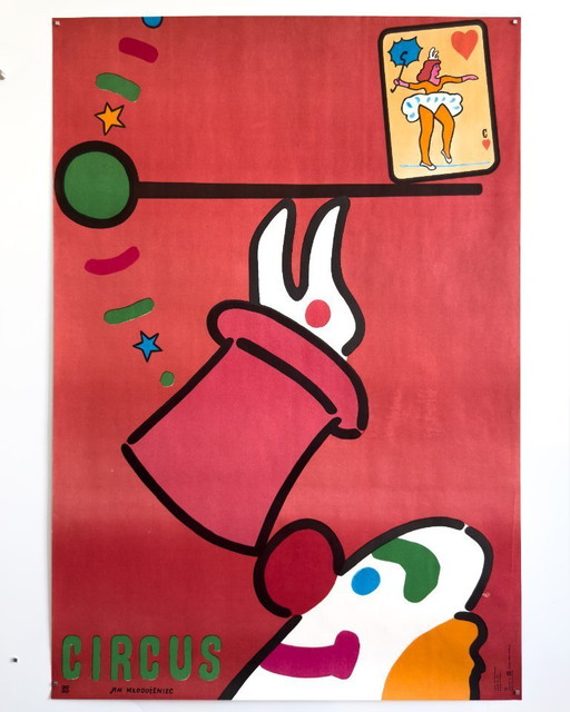 Jan Młodożeniec - Zirkus - 1975 - Original polnisches Zirkusplakat | Plakat Nr. 146 | 98 × 68 cm | Polen