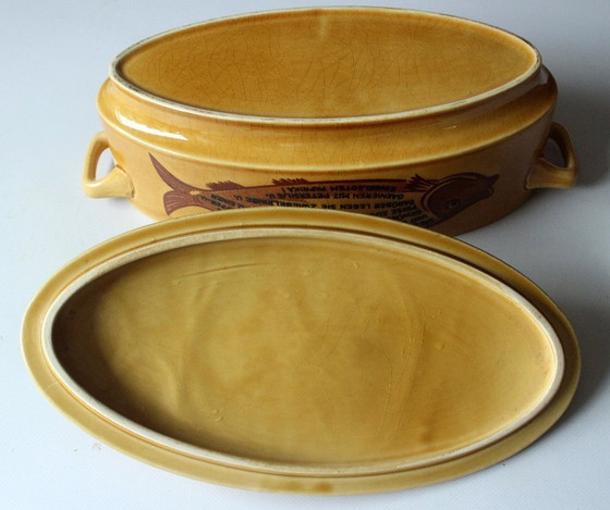 Image 1 of Grand plat de poisson Terrine de poisson avec recette - Céramique - Vintage