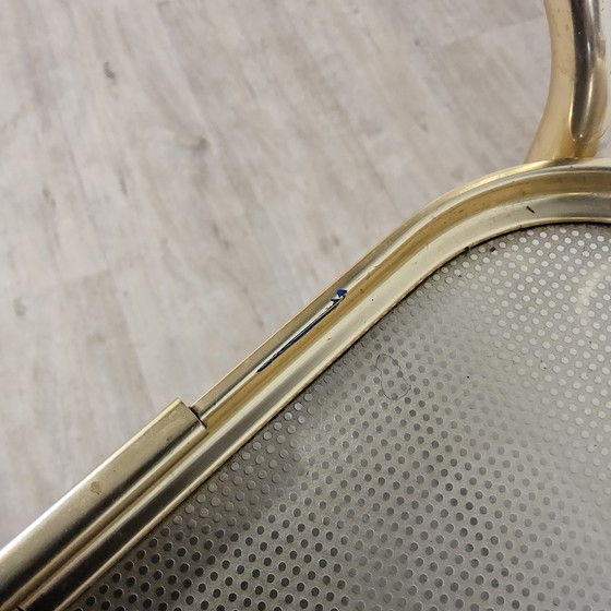 Image 1 of Vintage Engelse Serveerwagen Goudkleurig 50s/60s trolley / barcart (alluminium) hotel troley