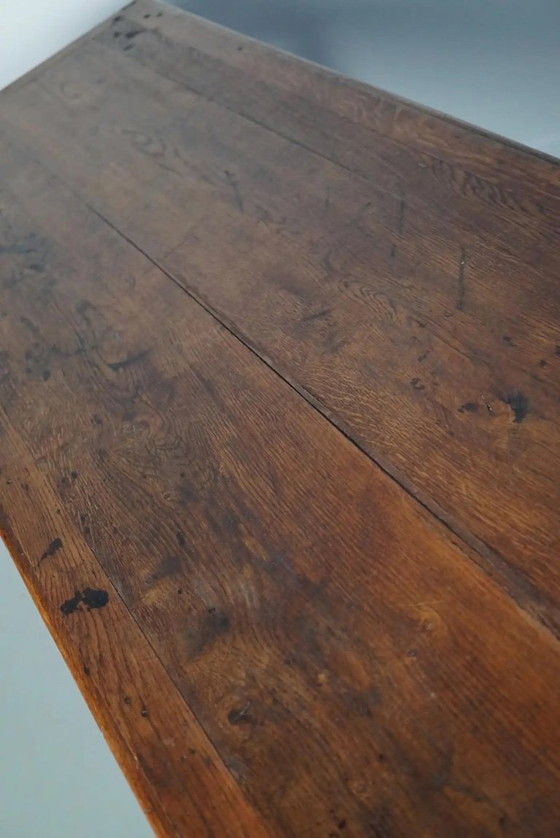 Image 1 of Antiker französischer Konsolentisch/Beistelltisch aus Eichenholz aus dem 19. Jahrhundert (rustikaler Stil)