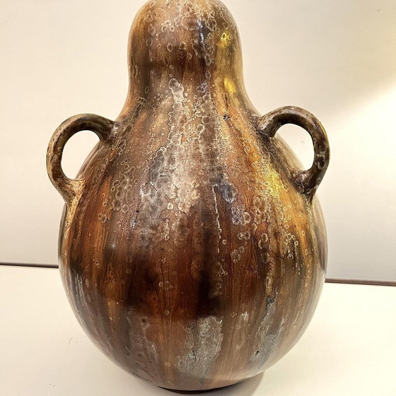 Vase Vintage Art Nouveau Colocynth à trois anses par Roger Guerin, 1920 – Ceramic (photo 8 of 15)
