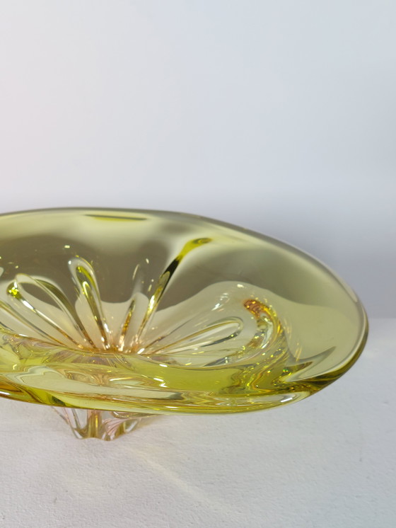 Image 1 of Ciotola per la frutta in cristallo organico vintage di metà secolo