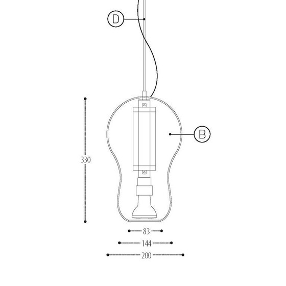 Image 1 of Designer pendant lamp Dark Tsjoepy high-gloss white spotlight