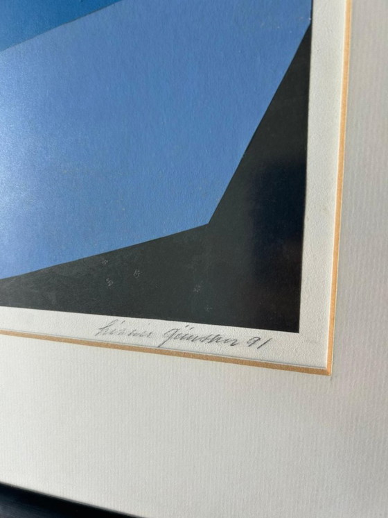 Image 1 of Collage litografía 1991 Dinamarca azul