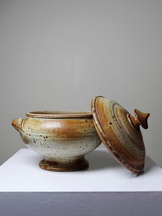 Image 1 of Glazed stoneware pot, Prudhomme La Borne vintage 1970s-80s