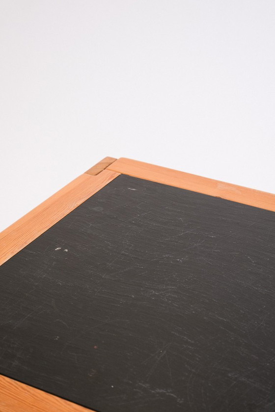 Image 1 of Tavolino da caffè vintage con piano in ardesia