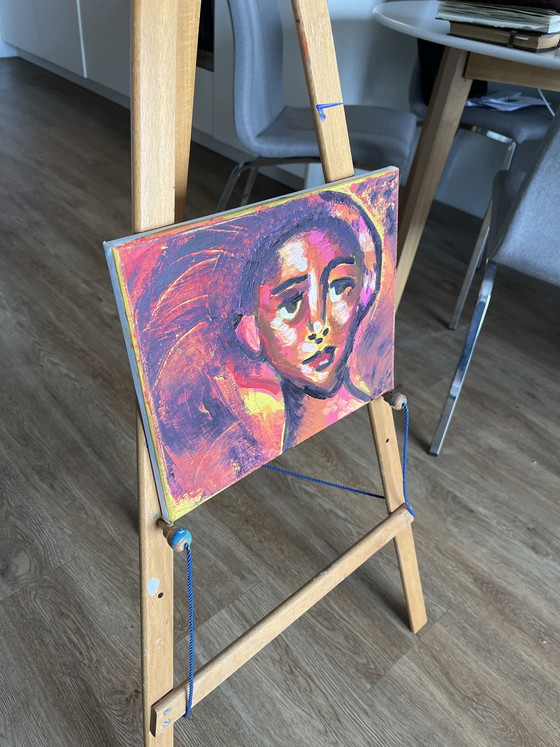 Image 1 of Abstract face canvas painting