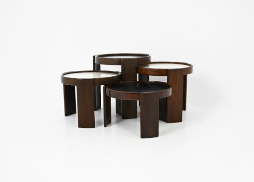 Mesas nido modelo 780 de Gianfranco Frattini para Cassina, década de 1960, juego de 4