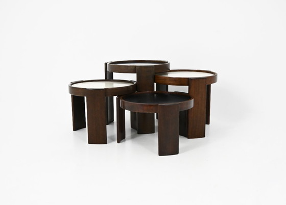 Image 1 of Mesas nido modelo 780 de Gianfranco Frattini para Cassina, década de 1960, juego de 4