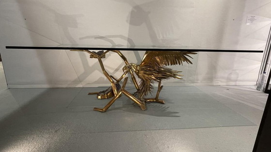 Tavolo da pranzo Hollywood Regency di Christian Techoueyres, anni '70 – Tavoli da pranzo, Glass, Brass (photo 8 of 9)