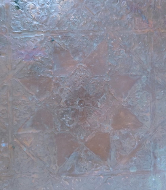 Image 1 of Marokkaanse koperen schaal, jaren 30, diameter 48 cm