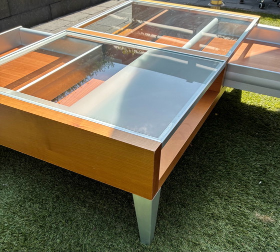 Design Couchtisch, Couchtische, Chrom, Holz, Braun (Foto 3 von 5)