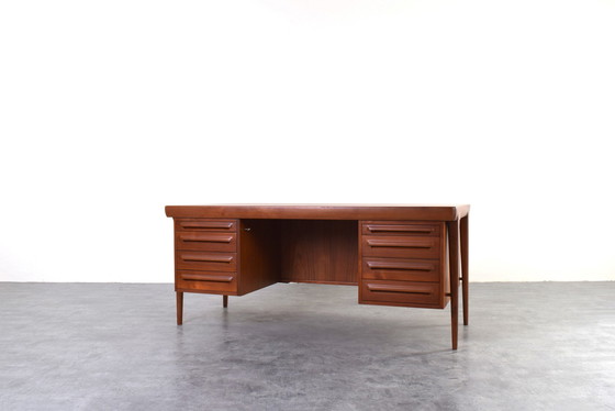 Image 1 of Danish Teak Freestanding Desk by Ib Kofod-Larsen for Faarup Møbelfabrik, 1960s
