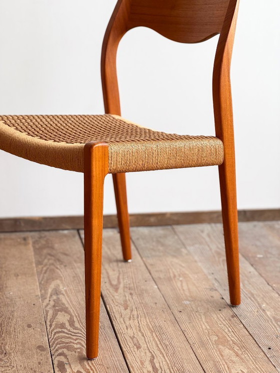 Image 1 of Set van 6 teakhouten eetkamerstoelen van Niels O. Møller voor J.L. Moller, model 71