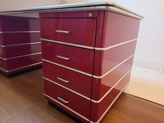 Muller vintage Desk with 8 drawers, Metal, Chrome, Black (photo 7 of 12)